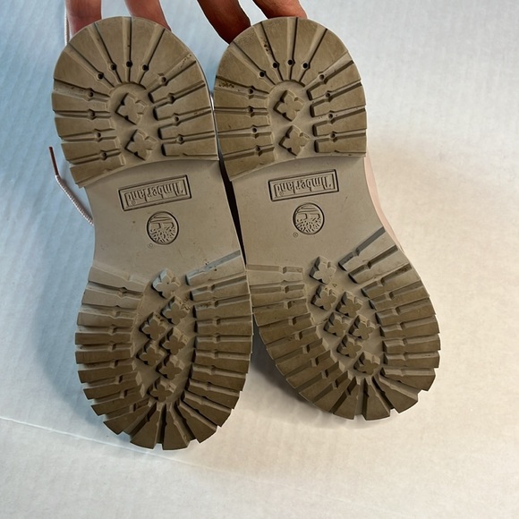 Timberland Boots Girls Size 13 Light Pink Nubuck Waterproof Leather Lace up - Picture 7 of 16